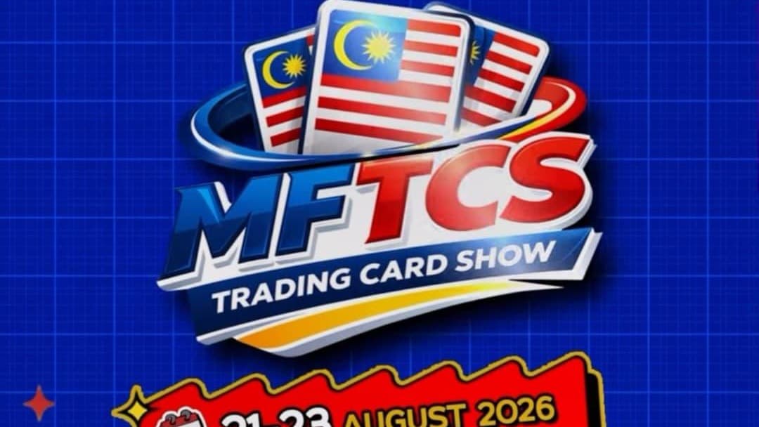 Malaysia FunsLah Trading Card Show (MFTCS) 2026 poster — 21–23 August at IOI City Mall, Putrajaya
